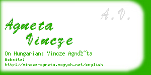 agneta vincze business card